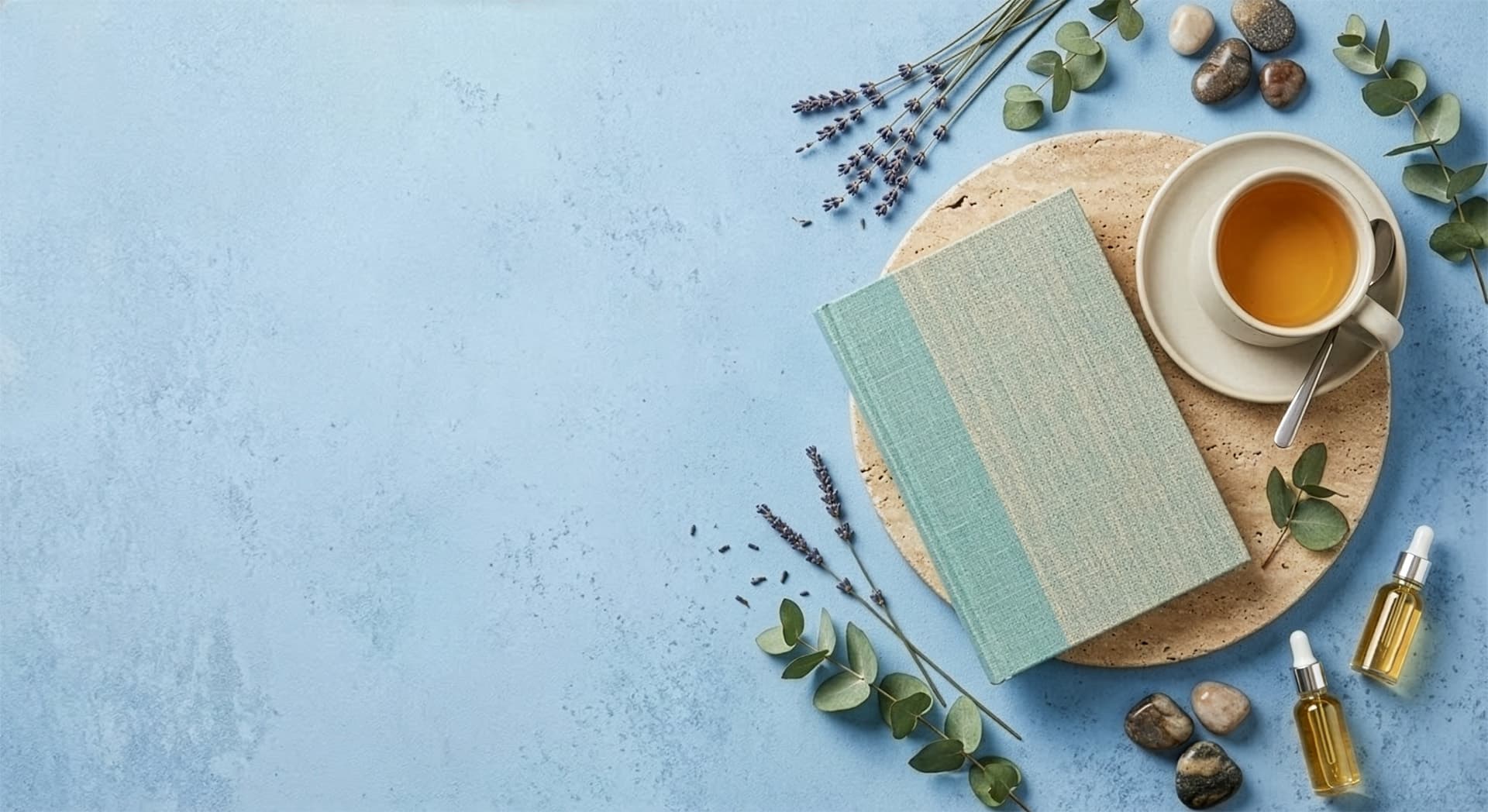 Calming cup of tea on a wooden surface with soft morning light