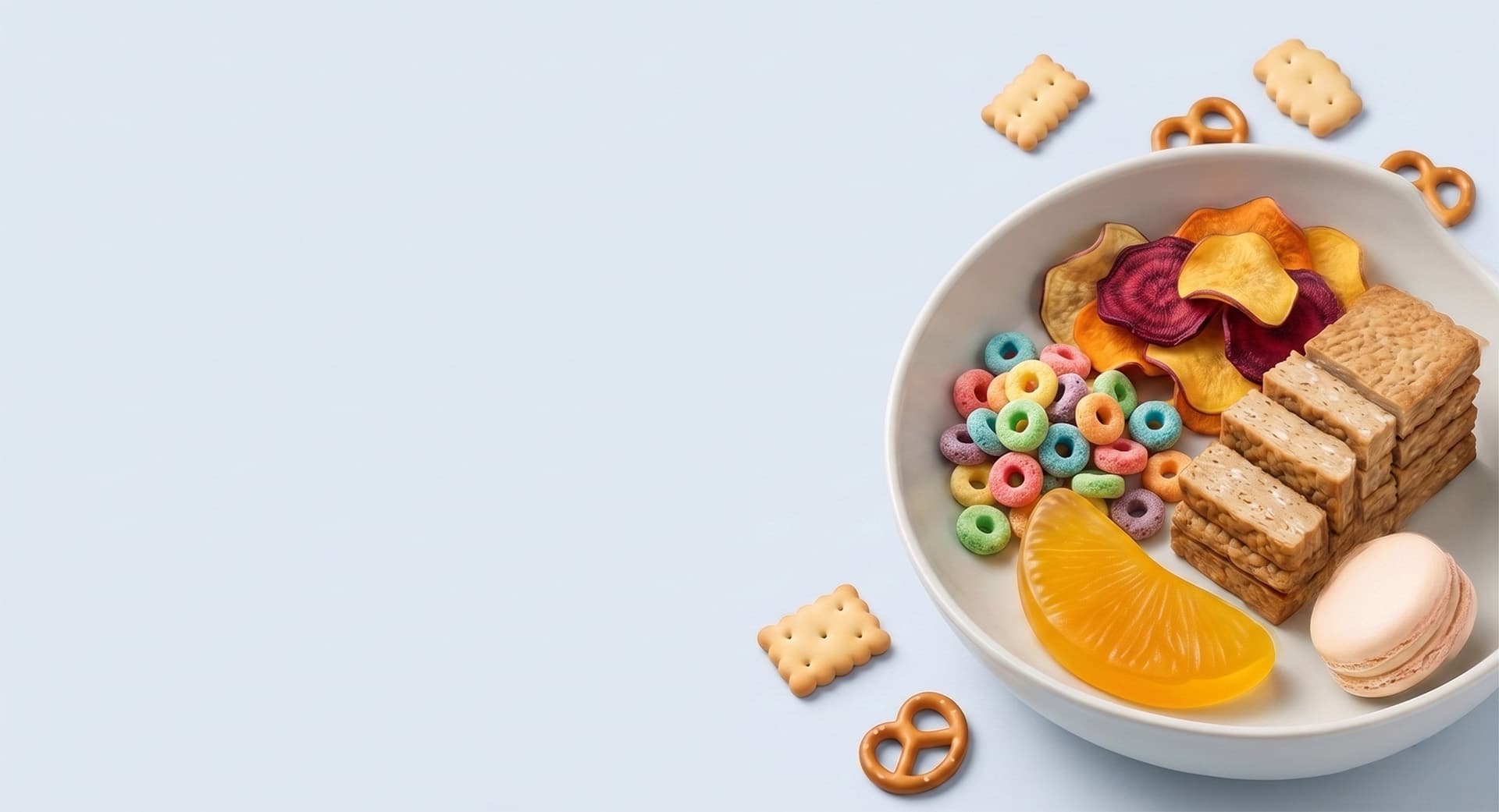 Contrast of processed snacks versus whole fresh foods