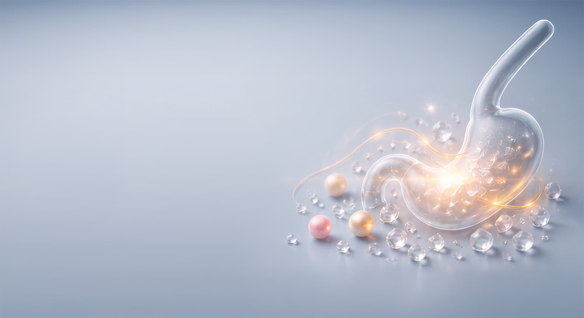 Spilled GLP-1 capsules with light particles
