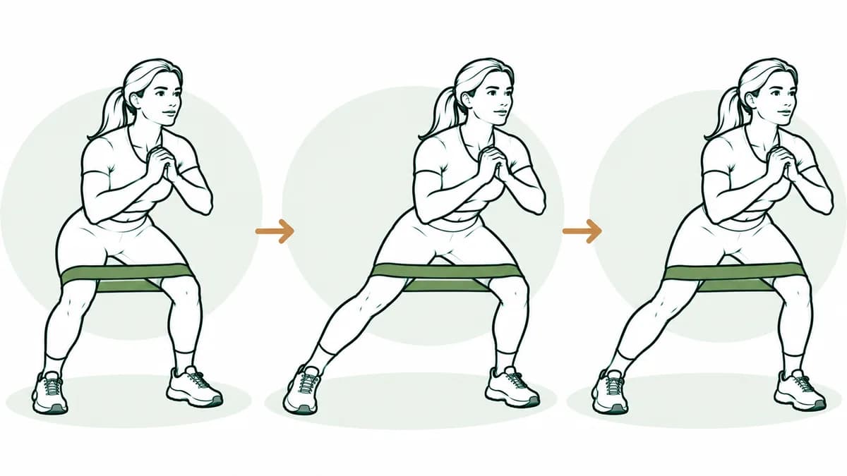 Band lateral walks: Home Equipment · Intermediate exercise
