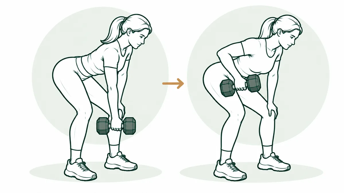 Bent-over dumbbell row: Home Equipment · Intermediate exercise