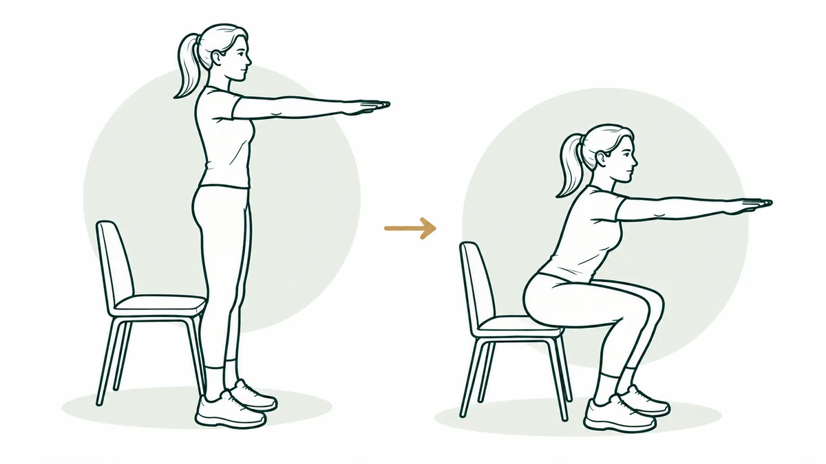 Chair-assisted squat: Tier 1 · Bodyweight exercise