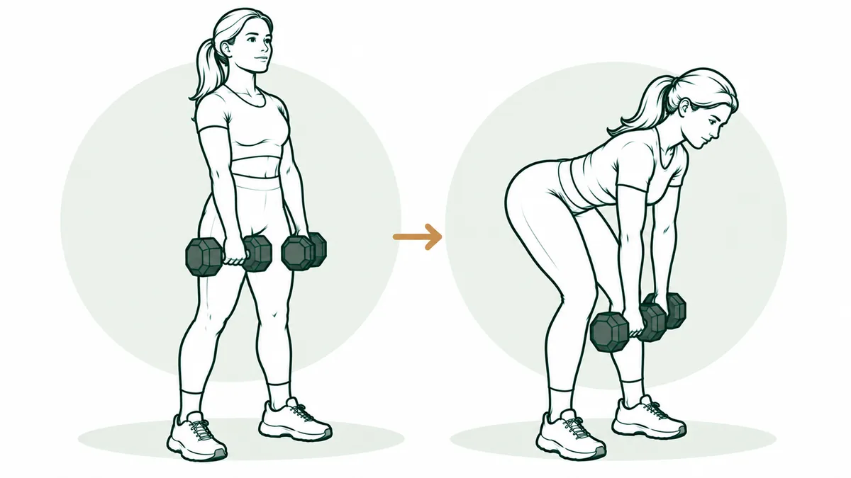 Dumbbell Romanian deadlift: Home Equipment · Intermediate exercise