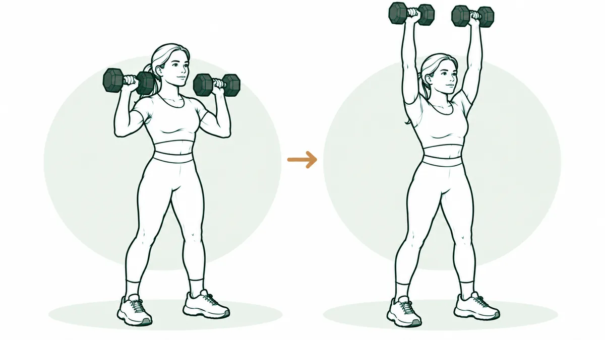 Dumbbell shoulder press: Home Equipment · Intermediate exercise