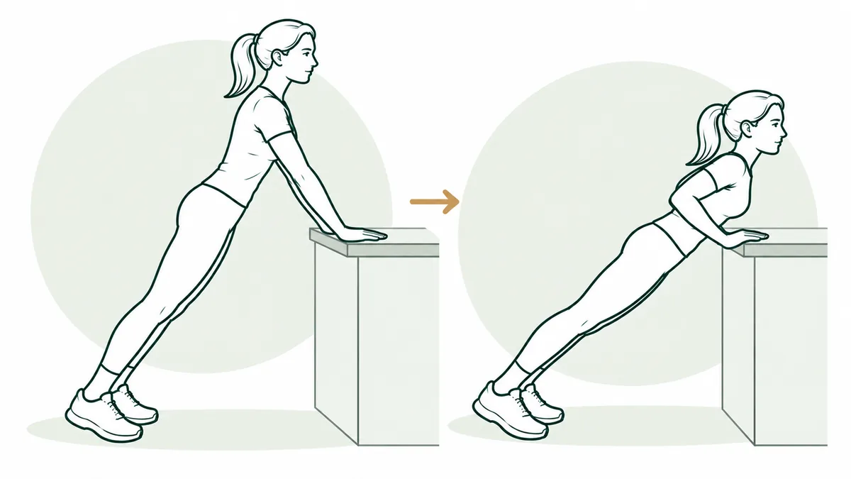 Incline push-up (counter/table): Tier 2 · Bodyweight Progression exercise