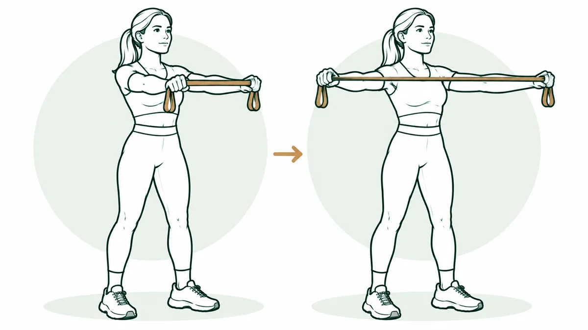 Resistance band pull-apart: Home Equipment · Intermediate exercise