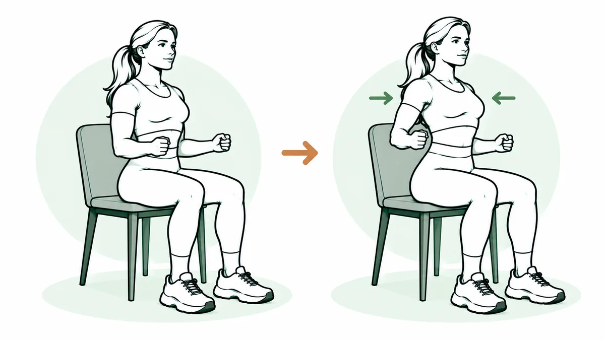 Seated shoulder-blade squeeze: Tier 0 · Bodyweight On-Ramp exercise