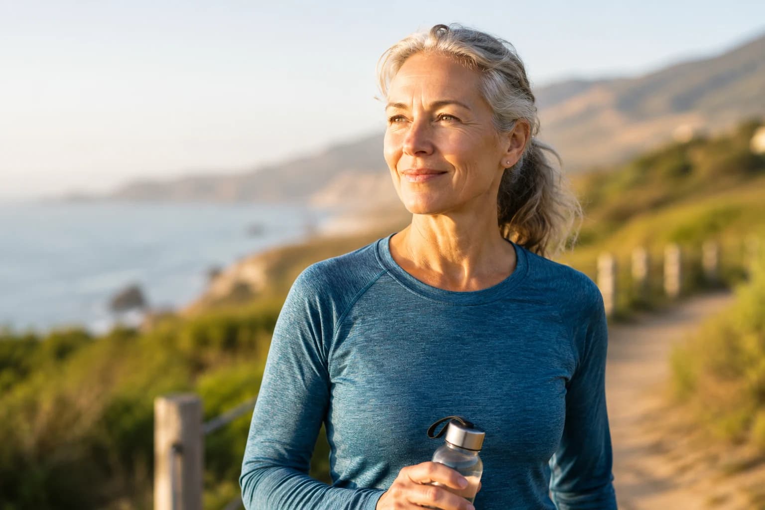 A strong, at-ease woman in her 50s, illustrating that menopause metabolism change is biology, not willpower