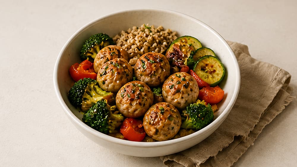 Turkey Meatball Veggie Bowl