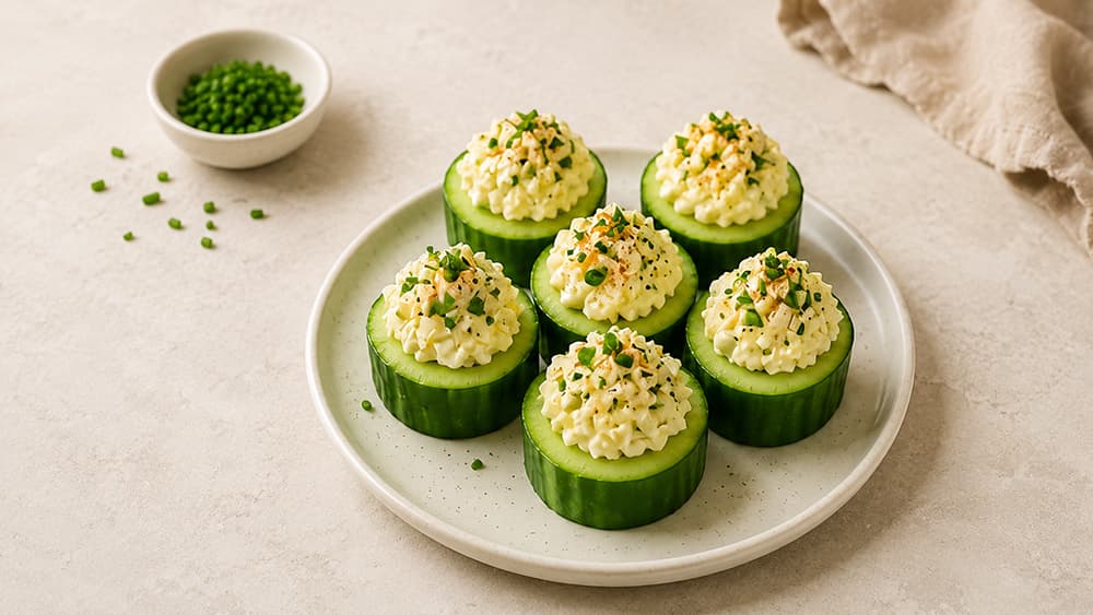Egg Salad Cucumber Cups