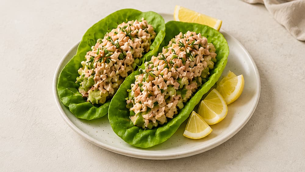 Salmon Avocado Lettuce Wraps