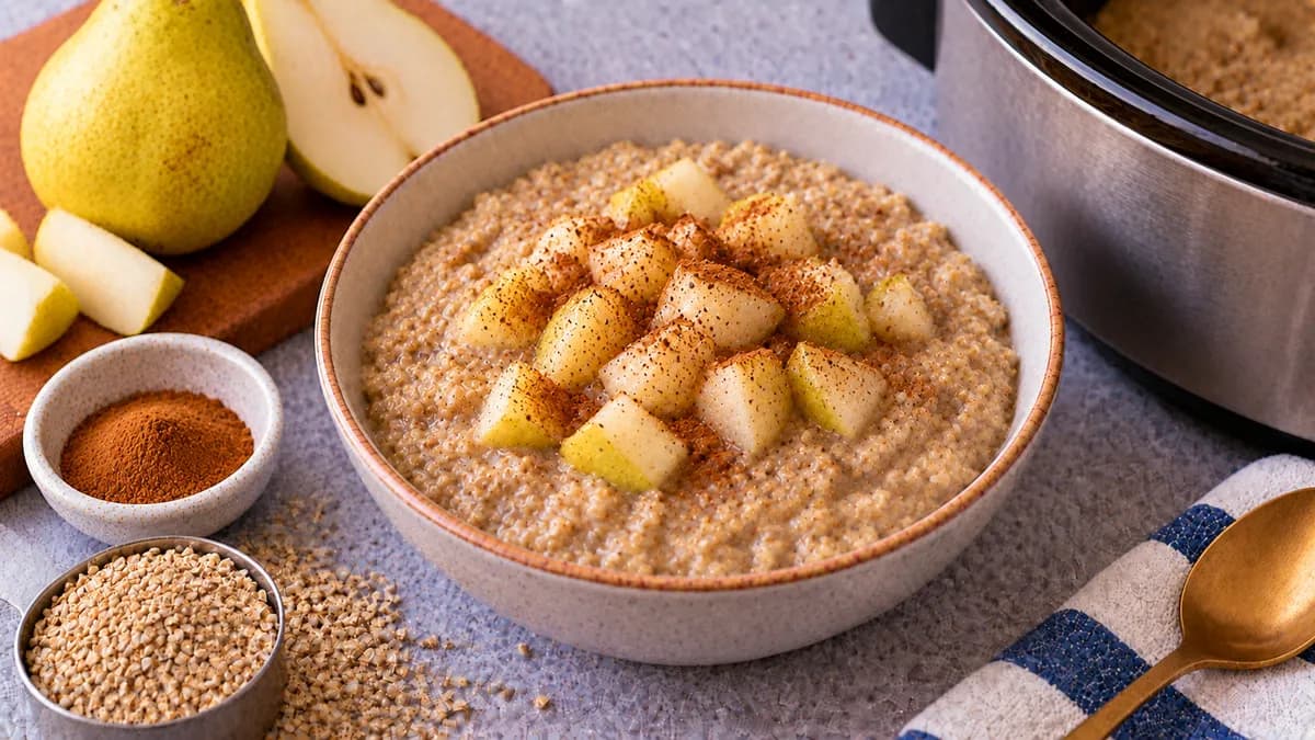 Slow Cooker Steel-Cut Oats with Pear
